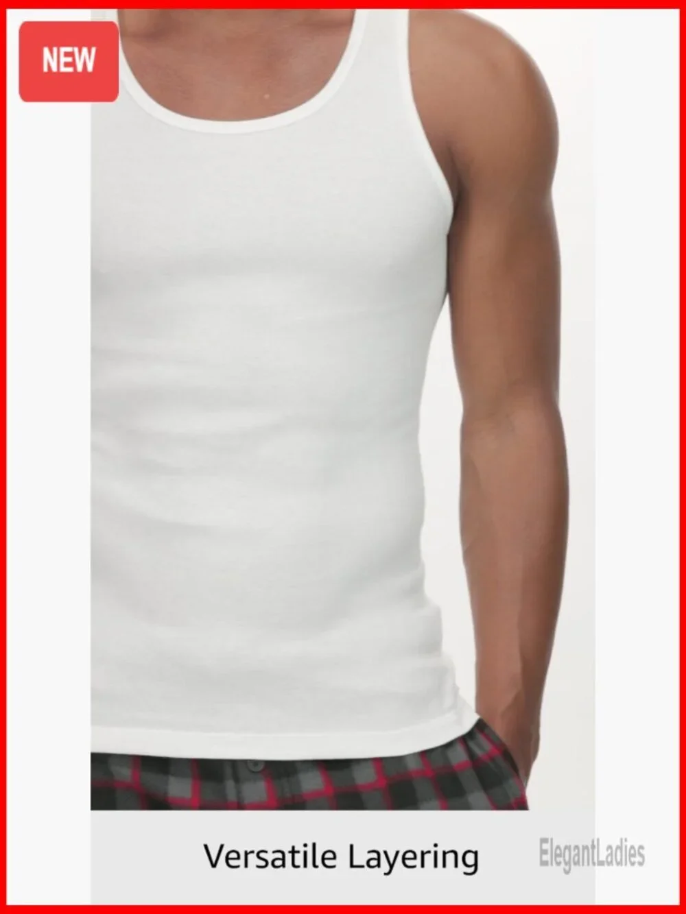 Men's 5-Pack Cotton Tank Tops, Lightweight Undershirts for Casual Wear